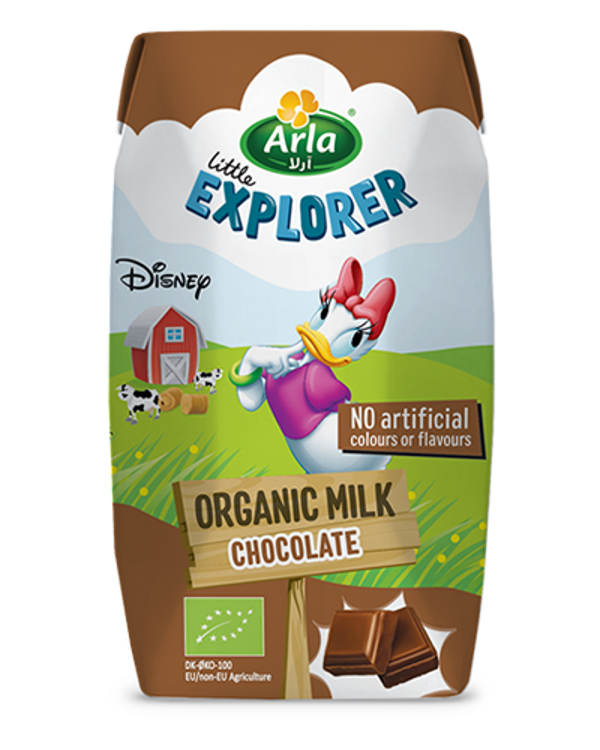 Chocolate flavoured organic milk