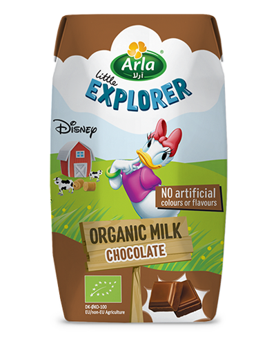 Chocolate flavoured organic milk